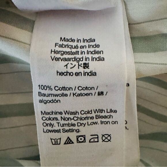 J. Crew Stripe Classic-fit Collarless Puff-sleeve Shirt Size 4 - Picture 5 of 6